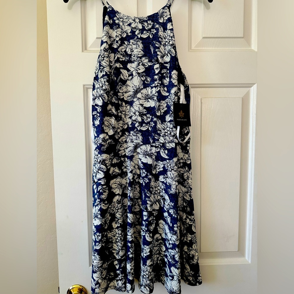 Floral High Neck Mini Dress